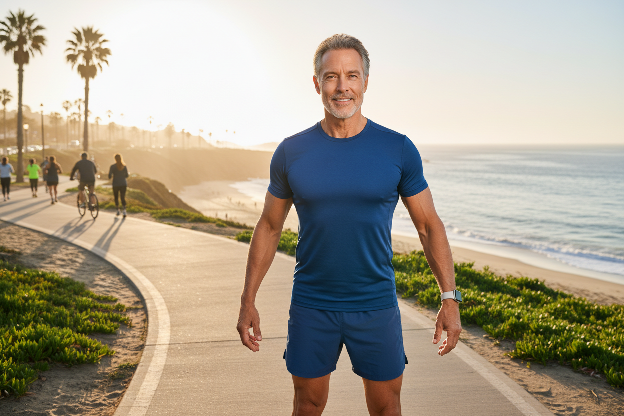 I would like an image of an older man that looks like he is young and fit.